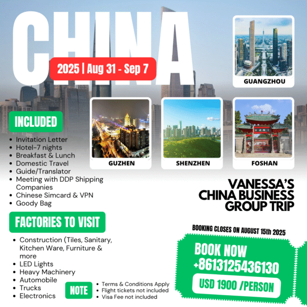 CHINA BUSINESS TRIP- 8 days - 2025