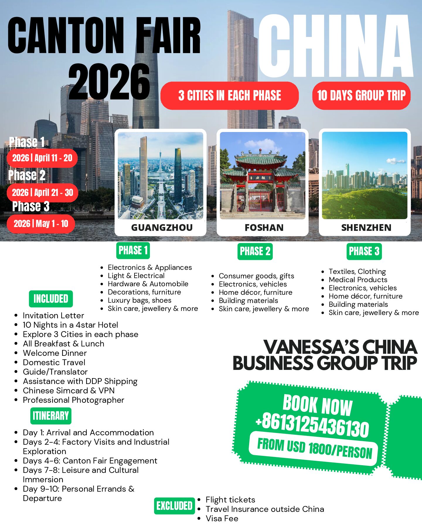 CHINA BUSINESS TRIP- 10 days - April- May 2026